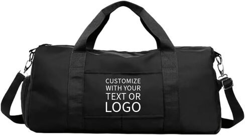 Personalized Gym Bag - Custom Duffle Bag for Men and Women (Black with your text) in Saudi Arabia