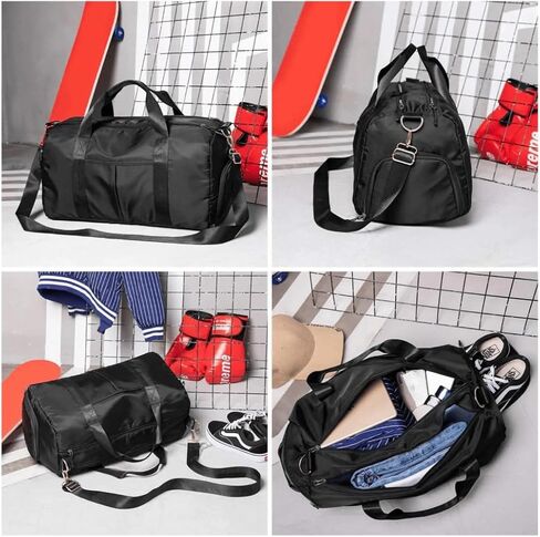Personalized Gym Bag - Custom Duffle Bag for Men and Women (Black with your text) in Saudi Arabia
