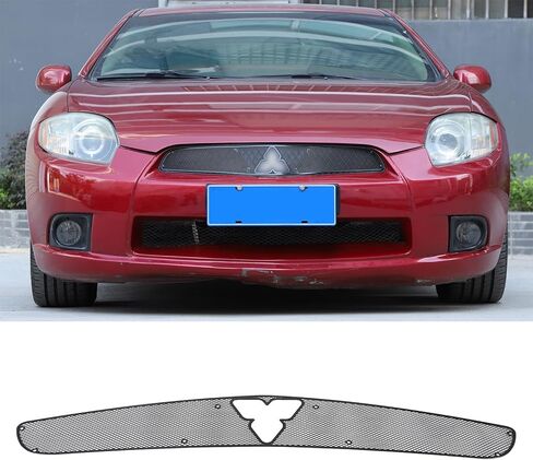for Mitsubishi Eclipse 2006-2011 Front Grill Mesh Inserts Trim Stainless Steel Grille Guard Protector (Lower Grill-Black) in Saudi Arabia