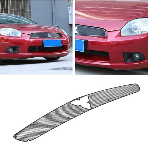 for Mitsubishi Eclipse 2006-2011 Front Grill Mesh Inserts Trim Stainless Steel Grille Guard Protector (Lower Grill-Black) in Saudi Arabia