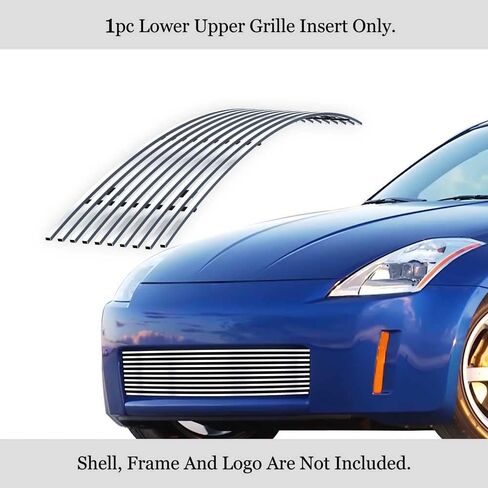 APS Compatible with Nissan 350Z 2006-2007 Lower Bumper Stainless Steel Chrome 8x6 Billet Front Grill Grille Insert N65414C in Saudi Arabia