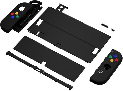eXtremeRate DIY Full Set Shell Buttons for Nintendo Switch OLED, Soft Touch Replacement Console Back Plate & Kickstand, Custom Case Housing for Nintendo Switch OLED JoyCon Controller - Vampire Red in Kuwait