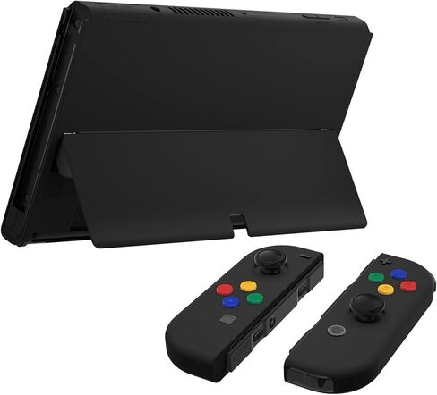 eXtremeRate DIY Full Set Shell Buttons for Nintendo Switch OLED, Soft Touch Replacement Console Back Plate & Kickstand, Custom Case Housing for Nintendo Switch OLED JoyCon Controller - Vampire Red in Kuwait