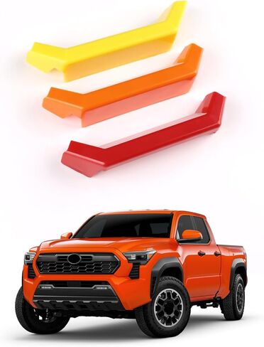 KUNGKIC لـ 2024 2025 Toyota Tacoma TRD Style ABS شواية أمامية إدراج شرائط الكسوة غطاء الشوايات ملحقات الديكور الخارجي (الجانب الأيسر 3 قطع) in Saudi Arabia