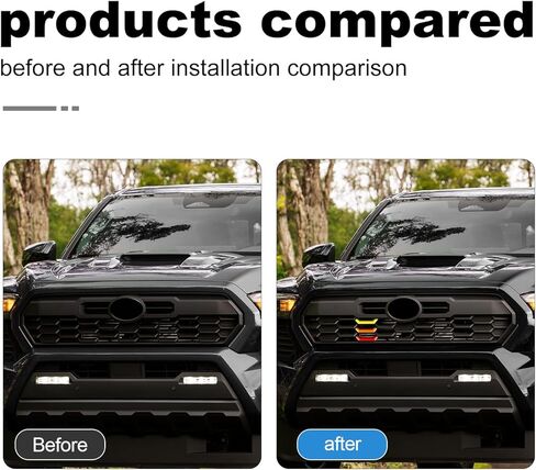 KUNGKIC لـ 2024 2025 Toyota Tacoma TRD Style ABS شواية أمامية إدراج شرائط الكسوة غطاء الشوايات ملحقات الديكور الخارجي (الجانب الأيسر 3 قطع) in Saudi Arabia