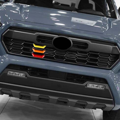 KUNGKIC لـ 2024 2025 Toyota Tacoma TRD Style ABS شواية أمامية إدراج شرائط الكسوة غطاء الشوايات ملحقات الديكور الخارجي (الجانب الأيسر 3 قطع) in Saudi Arabia
