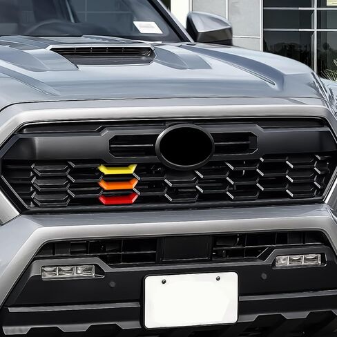 KUNGKIC لـ 2024 2025 Toyota Tacoma TRD Style ABS شواية أمامية إدراج شرائط الكسوة غطاء الشوايات ملحقات الديكور الخارجي (الجانب الأيسر 3 قطع) in Saudi Arabia