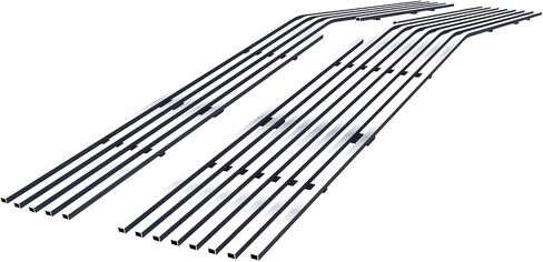 HD Ridez Premium Stainless Steel Chrome 8x6 Horizontal Billet Front Grille Grill Insert Compatible with Chevy Silverado 1500 2014-2015 Main Upper HDR-GRCA4049S in Saudi Arabia