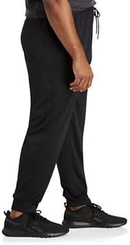 Reebok Big and Tall Performance Double-Knit Ribbed-Hem Joggers Black 5XL in Saudi Arabia