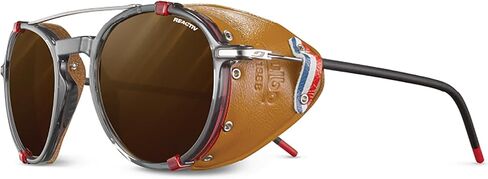 نظارات Julbo Legacy Glacier الشمسية للرجال والنساء مع دروع جانبية جلدية قابلة للإزالة للمشي لمسافات طويلة والتزلج والثلج - حماية 100% من الأشعة فوق البنفسجية in Kuwait