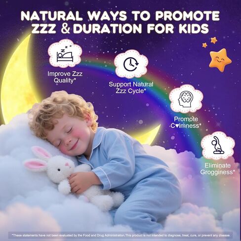 Magnesium Gummies Supplement for Kids 4+: Organic Chewable Supplement with Citrate Magnesium VitaminB6 D3 Zinc L-Theanine - Extra Strength Zzz Aid Overall Health Support for Kids(120Count) in Saudi Arabia