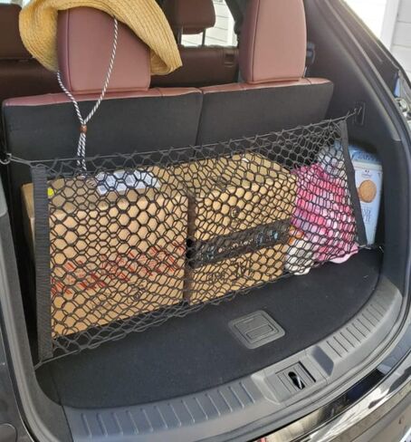 Rear Trunk Organizer Cargo Net for Mazda CX-9 2007-2023 - Envelope Style Cargo Net for SUV - Premium Mesh Elastic Car Trunk Organizer Vehicle Carrier Storage–Compatible with Mazda CX-9 in Saudi Arabia