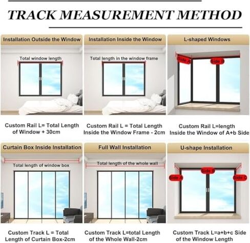 Ultra Thin Adjustable Double Track Curtain Rod Set 19.6ft - White Bay Window Design for Home & Office Decor, Perfect for Layered Curtains and Stylish Interiors in Saudi Arabia
