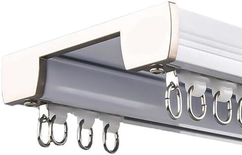 Heavy Duty Adjustable Aluminum Curtain Track Kit - 1-5m Ceiling Rail for Living Room, Bathroom & Bedroom - Ideal Partition Solution for Home Décor & Window Treatments in Saudi Arabia