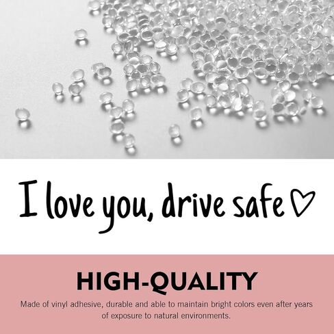 3 × ملصقات مرآة السيارة الآمنة I Love You Drive، ملصق من الفينيل لنافذة السيارة، ملصقات لطيفة للنساء، ملصق للنافذة والمرآة والكوب وزجاجة الماء (أسود) in Saudi Arabia