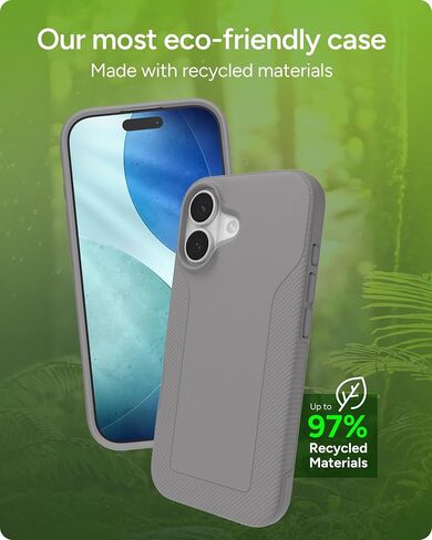 ZAGG Luxe Snap Case for iPhone 16 Pro - MagSafe Wireless Charging, 10ft Drop Protection, Eco-Friendly, Graphene Reinforced, Ripple Design, Black in Saudi Arabia