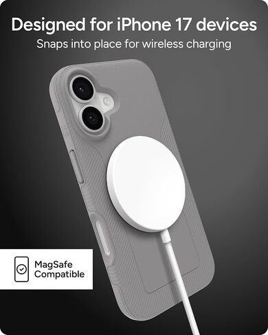 ZAGG Luxe Snap Case for iPhone 16 Pro - MagSafe Wireless Charging, 10ft Drop Protection, Eco-Friendly, Graphene Reinforced, Ripple Design, Black in Saudi Arabia