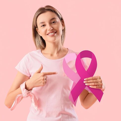 مجموعة 20 قطعة مقاس 10 بوصة كبيرة من أعواد شجرة التوعية بسرطان الثدي مع شريط وردي وعصا لدعم التوعية بالسرطان لتزيين شجرة عيد حب الثدي وديكور المنزل للباب الأمامي in Saudi Arabia