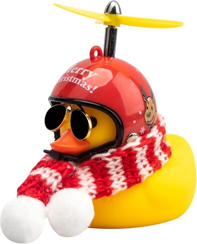 wonuu Rubber Duck Car Ornaments Yellow Duck Car Dashboard Decorations with Propeller Helmet for Christmas Decor and Home Decorations for Adults, Y_Vertical Nation Flag Scarf_White in Saudi Arabia