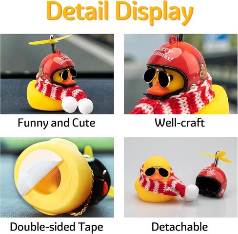 wonuu Rubber Duck Car Ornaments Yellow Duck Car Dashboard Decorations with Propeller Helmet for Christmas Decor and Home Decorations for Adults, Y_Vertical Nation Flag Scarf_White in Saudi Arabia