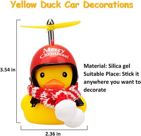 wonuu Rubber Duck Car Ornaments Yellow Duck Car Dashboard Decorations with Propeller Helmet for Christmas Decor and Home Decorations for Adults, Y_Vertical Nation Flag Scarf_White in Saudi Arabia