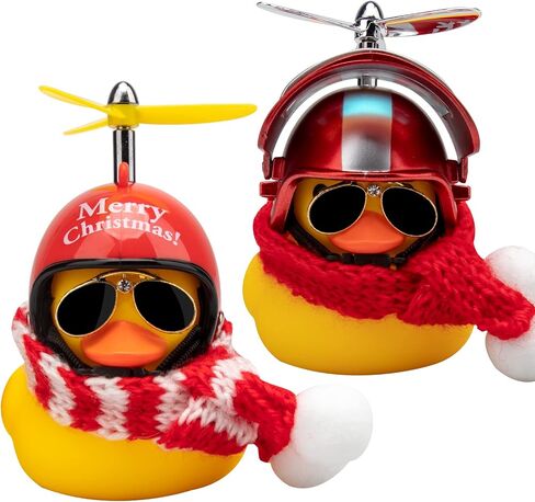 wonuu Rubber Duck Car Ornaments Yellow Duck Car Dashboard Decorations with Propeller Helmet for Christmas Decor and Home Decorations for Adults, Y_Vertical Nation Flag Scarf_White in Saudi Arabia