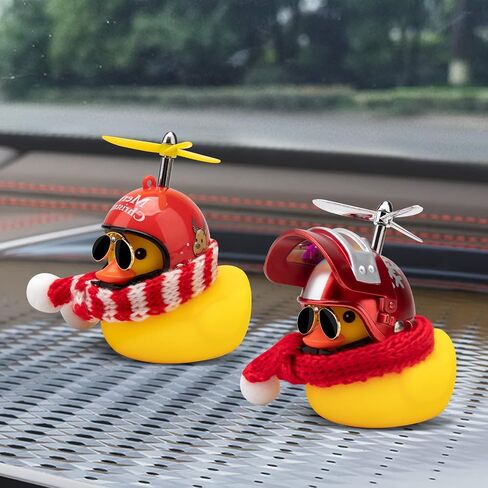 wonuu Rubber Duck Car Ornaments Yellow Duck Car Dashboard Decorations with Propeller Helmet for Christmas Decor and Home Decorations for Adults, Y_Vertical Nation Flag Scarf_White in Saudi Arabia
