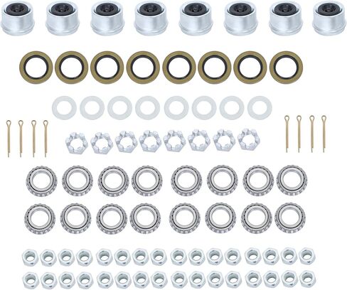 8 Sets 4 on 4 Trailer Hub Kit and 1 Round BT8 Spindle, with Trailer Bearing Kit (7 Pieces/Set) in Saudi Arabia