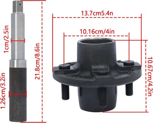 8 Sets 4 on 4 Trailer Hub Kit and 1 Round BT8 Spindle, with Trailer Bearing Kit (7 Pieces/Set) in Saudi Arabia