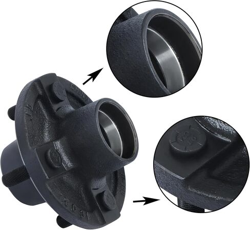8 Sets 4 on 4 Trailer Hub Kit and 1 Round BT8 Spindle, with Trailer Bearing Kit (7 Pieces/Set) in Saudi Arabia