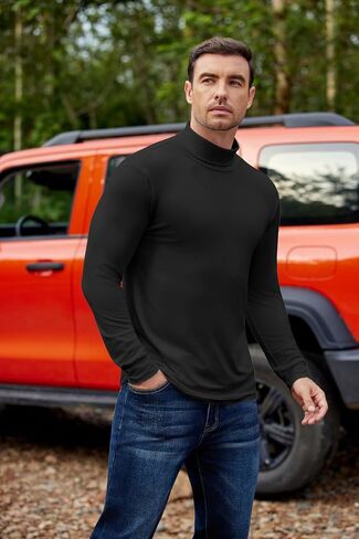 Ekouaer 3 Packs Men Turtleneck Shirts Long Sleeve Thermal Tops Causal Lightweight Pullover S-XXXL in Saudi Arabia