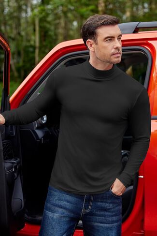 Ekouaer 3 Packs Men Turtleneck Shirts Long Sleeve Thermal Tops Causal Lightweight Pullover S-XXXL in Saudi Arabia