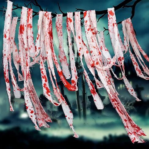 2 Rolls Halloween Mummy Bandage Wrap Zombie Self Adhesive White Stretch Gauze Bandage Roll Party Photography Props in Saudi Arabia