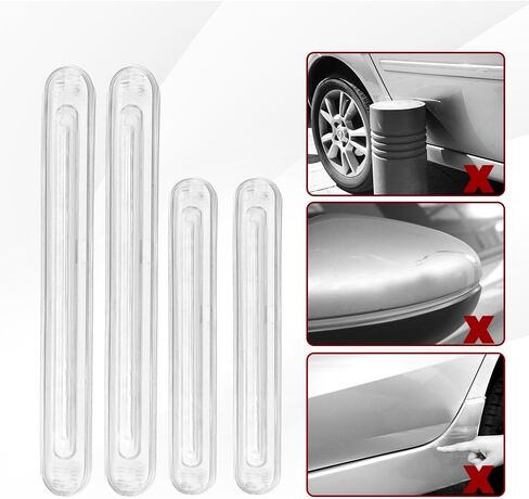 4PCS Anti-Collision Bumper Guard Protector Clear Strips, Car Door Edge Guards, Anti-Scratch Bumper Protector Trim, Car Accessories Front/Rear Adhesive Clear Guard Strip for Cars SUV Truck in Saudi Arabia