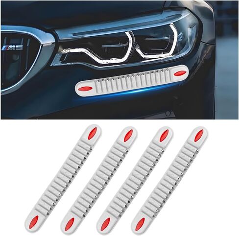 Car Bumper Guard Strip, 4PCS Anti-Collision Patch Bullet Style Vehicle Bumper Protector Trim, Anti-Scratch Front Rear Body Protective Strip Accessories, Universal for SUV RV Truck (Black) in Saudi Arabia