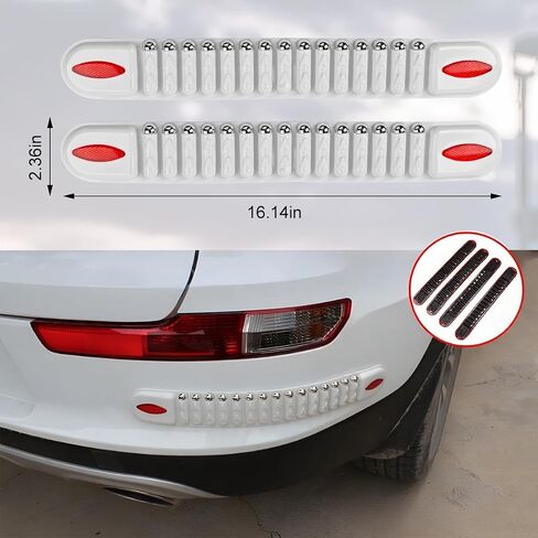 Car Bumper Guard Strip, 4PCS Anti-Collision Patch Bullet Style Vehicle Bumper Protector Trim, Anti-Scratch Front Rear Body Protective Strip Accessories, Universal for SUV RV Truck (Black) in Saudi Arabia