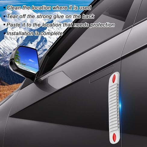 Car Bumper Guard Strip, 4PCS Anti-Collision Patch Bullet Style Vehicle Bumper Protector Trim, Anti-Scratch Front Rear Body Protective Strip Accessories, Universal for SUV RV Truck (Black) in Saudi Arabia