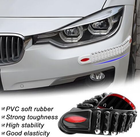 Car Bumper Guard Strip, 4PCS Anti-Collision Patch Bullet Style Vehicle Bumper Protector Trim, Anti-Scratch Front Rear Body Protective Strip Accessories, Universal for SUV RV Truck (Black) in Saudi Arabia