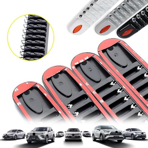 Car Bumper Guard Strip, 4PCS Anti-Collision Patch Bullet Style Vehicle Bumper Protector Trim, Anti-Scratch Front Rear Body Protective Strip Accessories, Universal for SUV RV Truck (Black) in Saudi Arabia