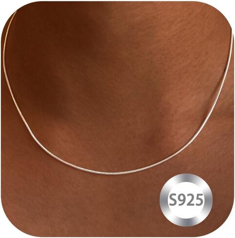 925 Sterling Silver Chain Necklace for Women 16-24 Inch Silver Jewelry Gift in Saudi Arabia