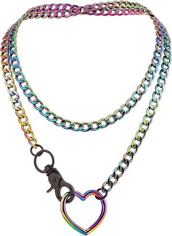 Sacina Gothic Heart Chunky Chain Necklace, Gothic Emo Punk Grunge Necklace, Goth Jewelry, Christmas Jewelry Gift for Women in Kuwait