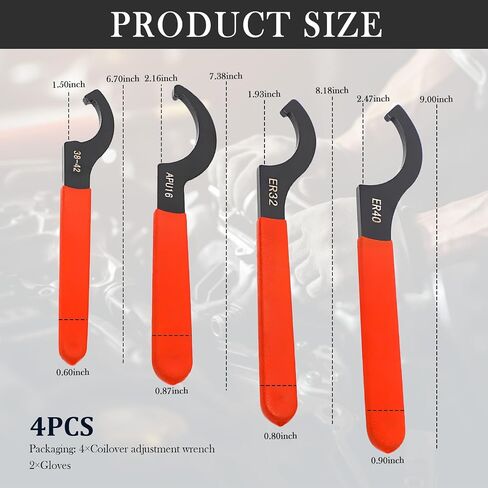4PCS Hook Spanner Wrench Set,Heavy Duty Coilover Wrench Coilovers Disassembly of Suspension Systems and Shock Absorbers,Universal Wrenches Tool Set Steering & Suspension Tools in Saudi Arabia