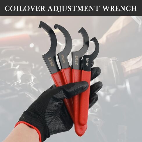 4PCS Hook Spanner Wrench Set,Heavy Duty Coilover Wrench Coilovers Disassembly of Suspension Systems and Shock Absorbers,Universal Wrenches Tool Set Steering & Suspension Tools in Saudi Arabia