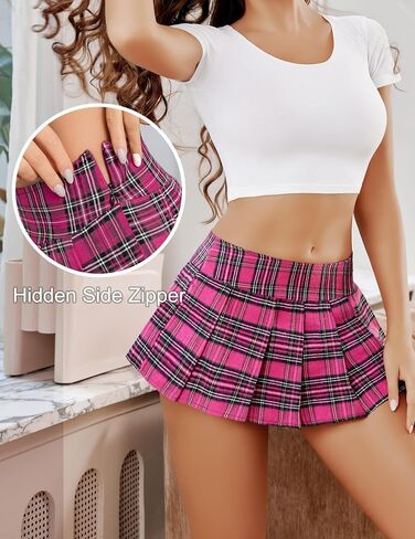 Avidlove Lingerie for Women Role Play Costume Mini Plaid Skirt Schoolgirl Outfits in Saudi Arabia