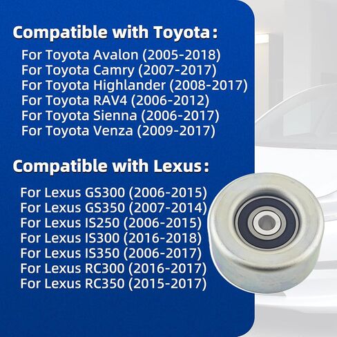 Drive Belt Tensioner Pulley Kit Fit For Toyota Camry Avalon Highlander RAV4 Venza Sienna For Lexus IS250 IS300 IS350 GS300 GS350 RC300 RC350#16620-31031 16620-31040 in Saudi Arabia