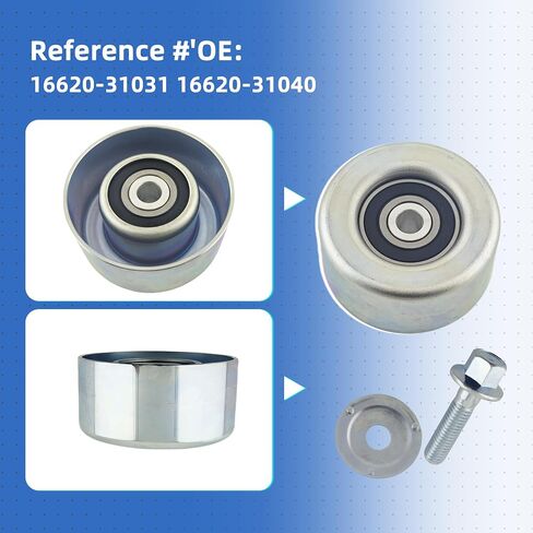 Drive Belt Tensioner Pulley Kit Fit For Toyota Camry Avalon Highlander RAV4 Venza Sienna For Lexus IS250 IS300 IS350 GS300 GS350 RC300 RC350#16620-31031 16620-31040 in Saudi Arabia