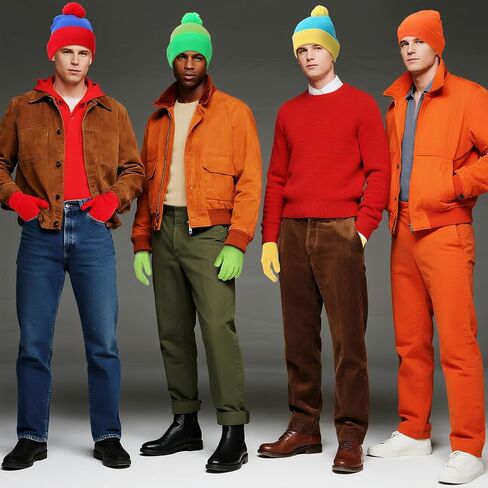 4 مجموعات من قبعة الهالوين بارك التأثيرية وقفازات مجموعة الشتاء متماسكة قبعة صغيرة قبعة الهالوين إكسسوارات أزياء محبوكة أغطية الرأس Pompom الكفة in Kuwait