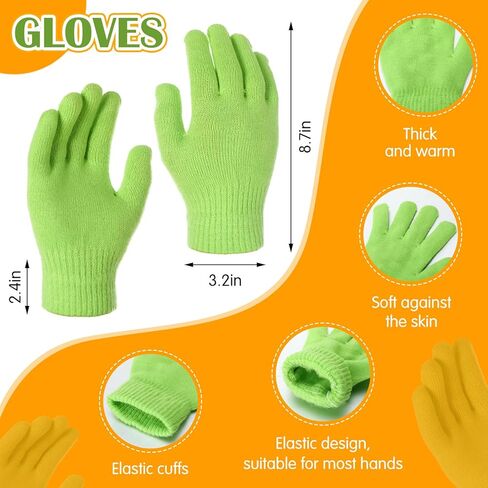 4 مجموعات من قبعة الهالوين بارك التأثيرية وقفازات مجموعة الشتاء متماسكة قبعة صغيرة قبعة الهالوين إكسسوارات أزياء محبوكة أغطية الرأس Pompom الكفة in Kuwait