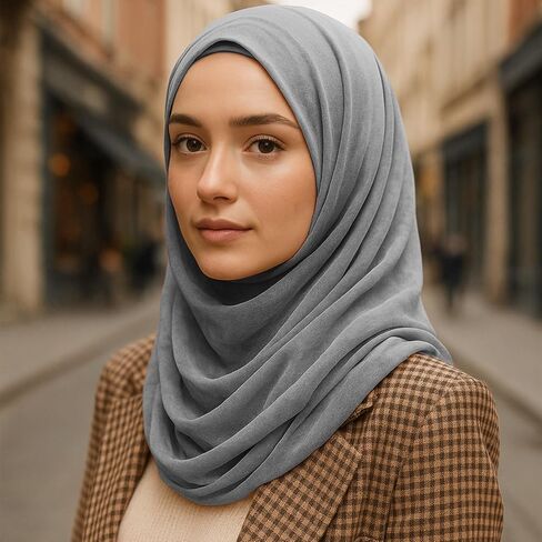 10 عبوات من حجاب الشيفون بلون موحد، أوشحة حجاب شيفون كبيرة للنساء المسلمات، أغطية رأس عمامة ناعمة وأغطية للنساء المسلمات، خفيفة الوزن وقابلة للتنفس in Kuwait