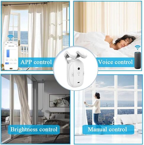 AutoDraw Pro Smart Curtain Opener (2 Pack): 45dB Ultra Quiet, 4000mAh(6 Months), Works with U/L Tracks+Roman Shades, Alexa/Google Home Compatible in Saudi Arabia